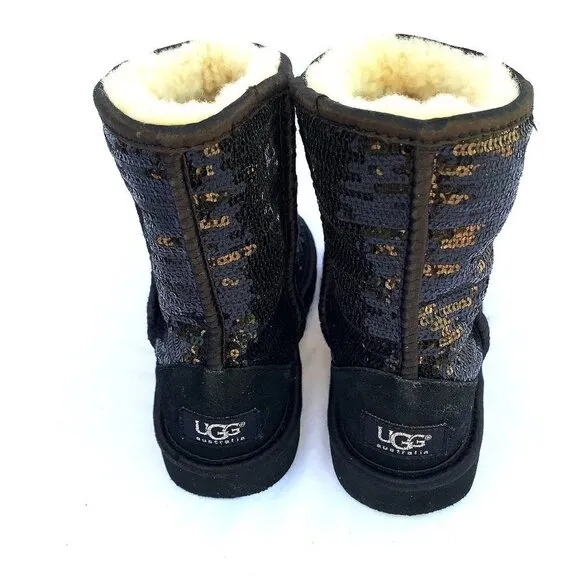 UGG  Classic Short  Sequined Sparkles Kids  Boots Size 4
