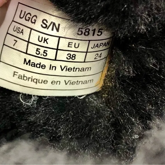 UGG classic tall boots suede and shearling black 7