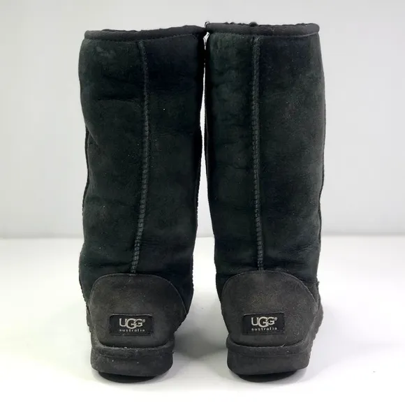 UGG classic tall boots suede and shearling black 7