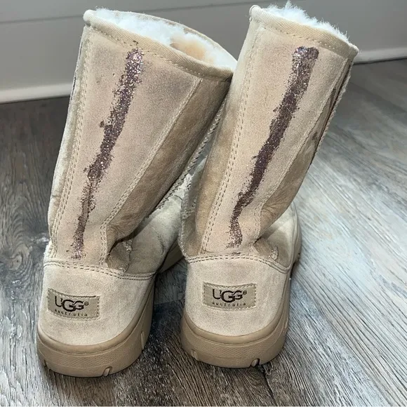 Ugg classic Ultimate Short boots with glitter DIY design
