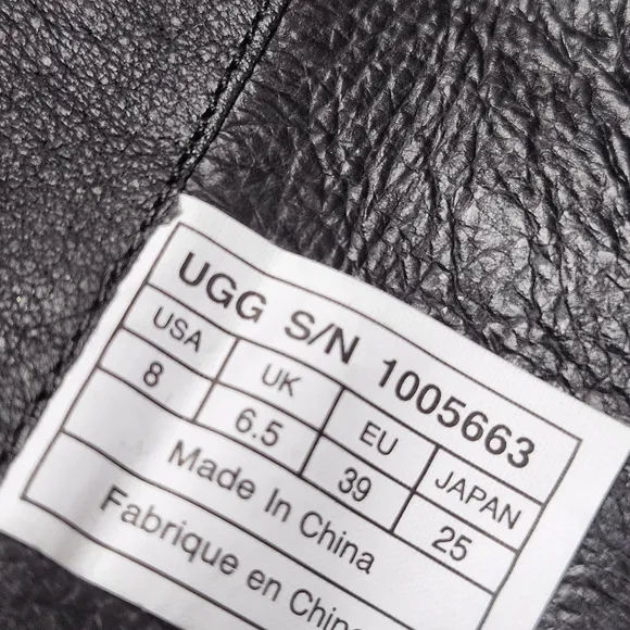 UGG Claudine Black Leather Woven Heeled Tall Knee High Boots Size 8