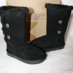 UGG KOOLABURRA‎ GIRL'S TALL SUEDE BOOTS BLACK