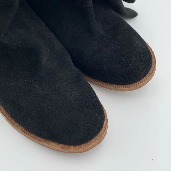 UGG Maeva tall heeled black suede leather boots braided details size 6.5