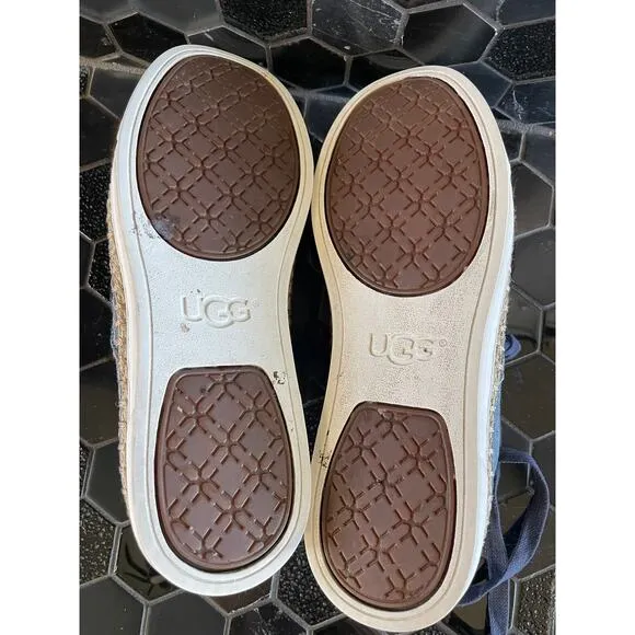 UGG Navy Canvas sneaker boat shoe EYEN II lace up women’s 7