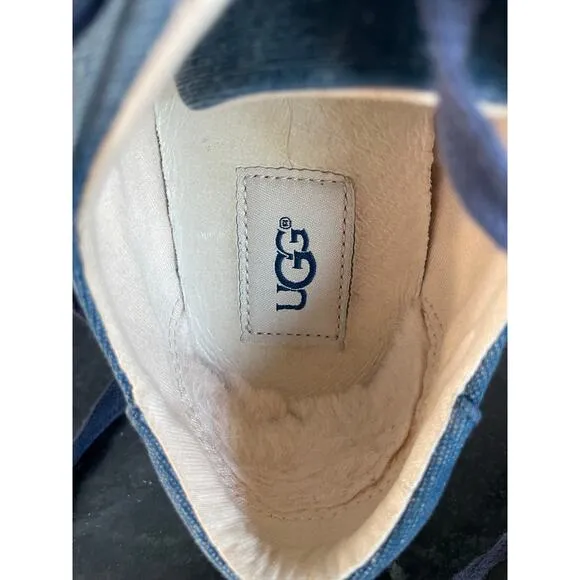 UGG Navy Canvas sneaker boat shoe EYEN II lace up women’s 7