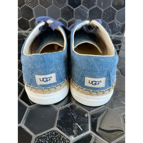 UGG Navy Canvas sneaker boat shoe EYEN II lace up women’s 7