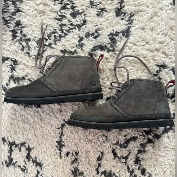 UGG Neumel Chukka Boot Green Men size 8 (EUR 40). EUC. Leather &amp; Sherpa.