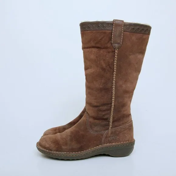 UGG Swell Sherpa Suede Tall Boots