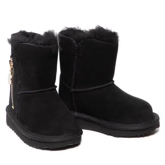UGG Toddlers Bailey Zip Short Boots Black Size 11C