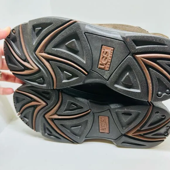 UGG Ultimate Tall Braided Back Chocolate Brown Suede Boots Size 6