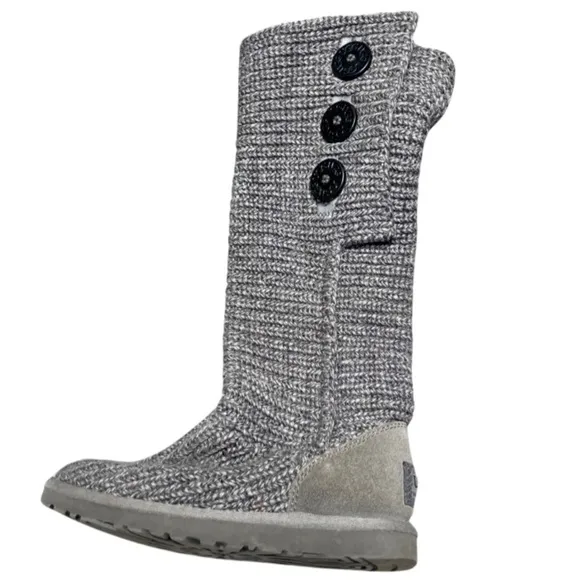 UGG Women's Classic Cardy Tall Knit Acrylic Winter Button Boots