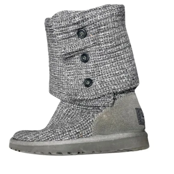 UGG Women's Classic Cardy Tall Knit Acrylic Winter Button Boots