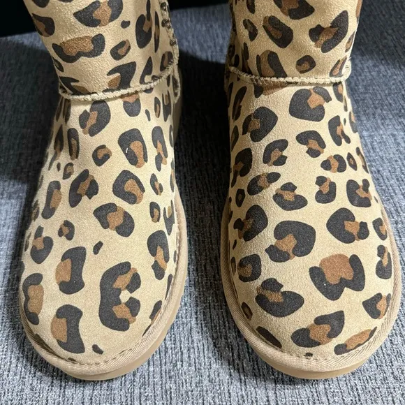 UGG Women’s Classic Short ll Genuine Sheepskin Lined Leopard Print Boots