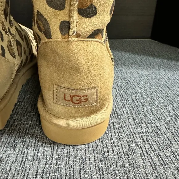 UGG Women’s Classic Short ll Genuine Sheepskin Lined Leopard Print Boots