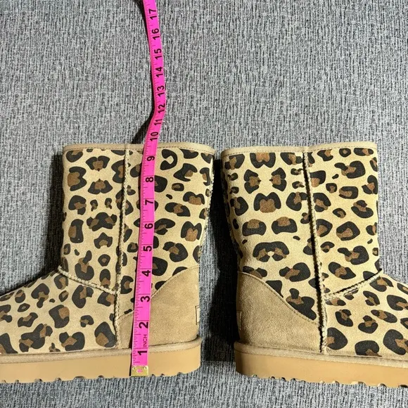 UGG Women’s Classic Short ll Genuine Sheepskin Lined Leopard Print Boots