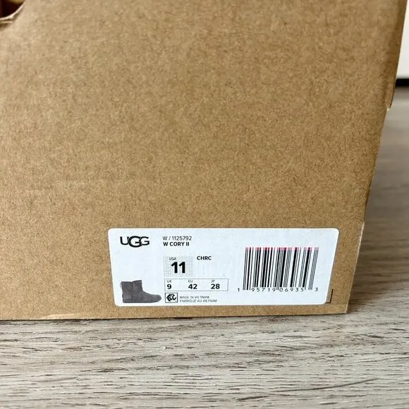 UGG Women's Cory II Bootie in Charcoal Gray Size 11 BRAND NEW