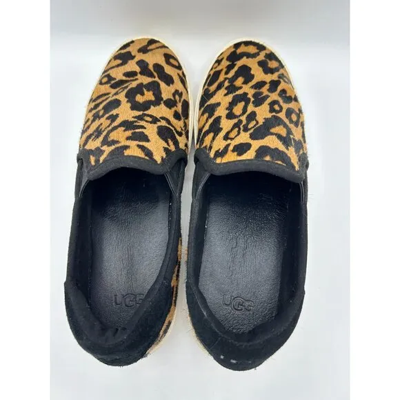 Ugg Women's Leopard Print Slip-On Loafer Sneakers Size 9 Casual