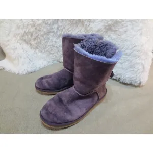 Ugg Womens Shoes 6 Boots Purple Bailey Bow Dusty Purple Shearling Lining