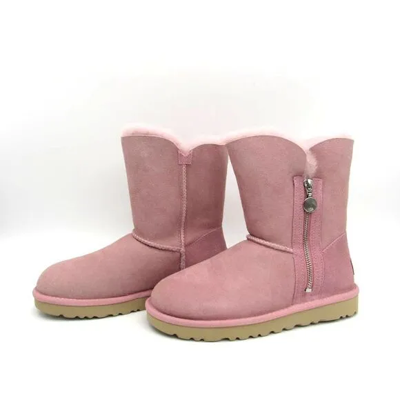 UGG Bailey Zip Short Women's Boots In Seashell Pink Sz 6