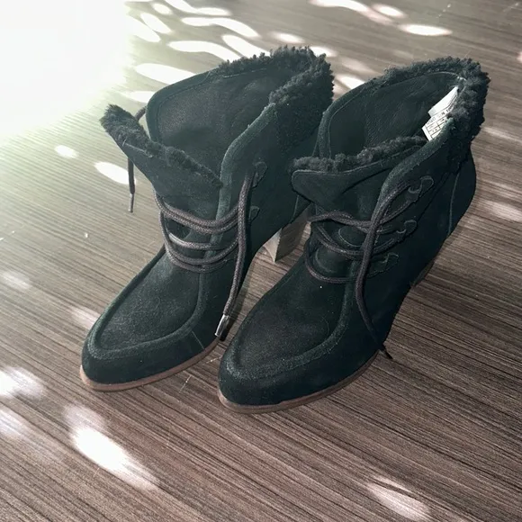 Ugg’s heel black lace up booties size 7.5