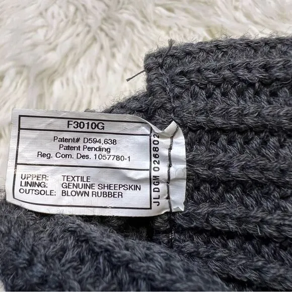 UGG Womens Fringe Boots Button‎ Tall Genuine Sheepskin Lining 1878 Dark Gray 6