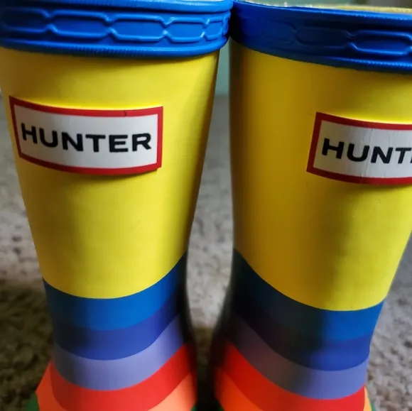 UK 6 Hunter Kids First Classic Rainbow Sky Multicoloured Rubber 7 B/ 8 G