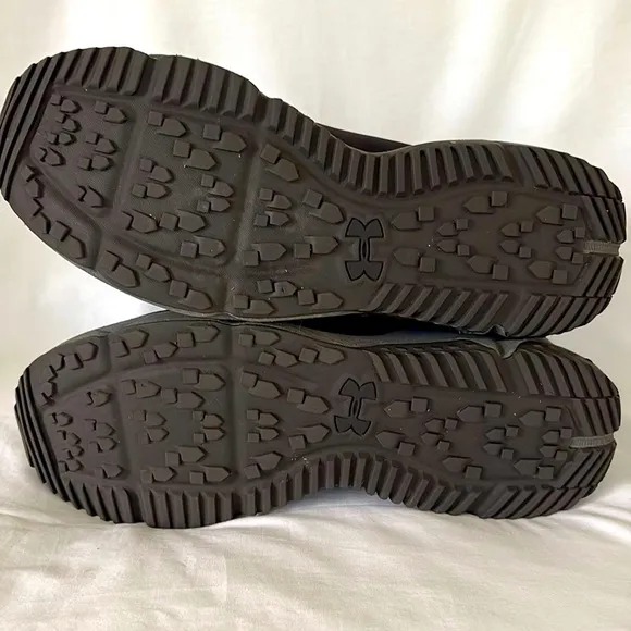 Under Armour Culver Mid Black Gray Leather Waterproof Boots Hiking Shoes Mens 14