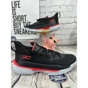 Under Armour Curry 7 Mens 11 Black Red Basketball Sneaker Shoes SC Steph NEW 11