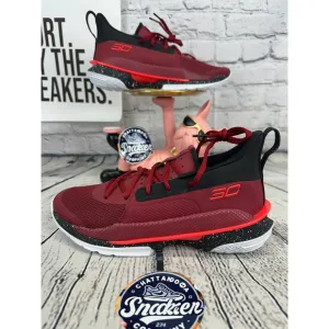 Under Armour Curry 7 Underrated Tour Mens 7.5 Womens 9 Red Basketball Shoes NEW