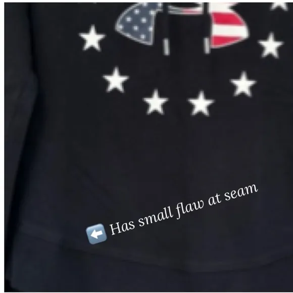 Under Armour Freedom Tech Hoodie Black UA USA Patriotic Hooded Sweatshirt Size M