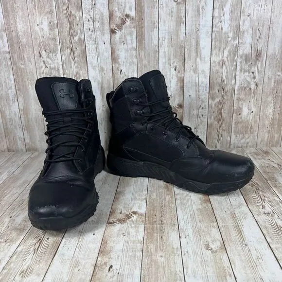 Under Armour stellar Black Tactical Combat Boots Mens 10.5 Durable‎ Lace-Up