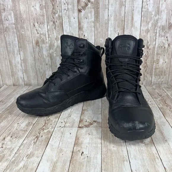 Under Armour stellar Black Tactical Combat Boots Mens 10.5 Durable‎ Lace-Up