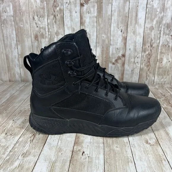 Under Armour stellar Black Tactical Combat Boots Mens 10.5 Durable‎ Lace-Up