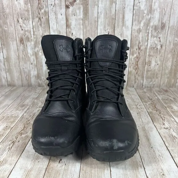 Under Armour stellar Black Tactical Combat Boots Mens 10.5 Durable‎ Lace-Up