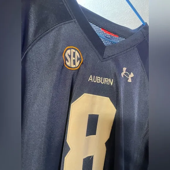 Underarmour Auburn Stidham #8 SEC War Eagles Short Sleeve Jersey, size 50