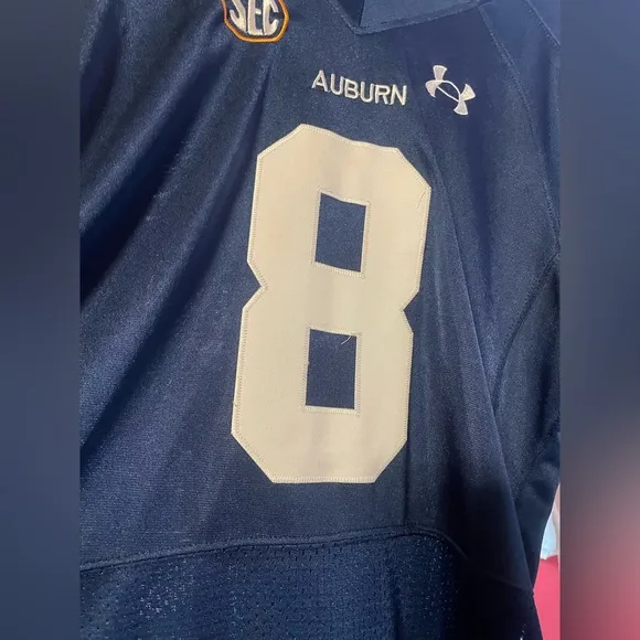 Underarmour Auburn Stidham #8 SEC War Eagles Short Sleeve Jersey, size 50