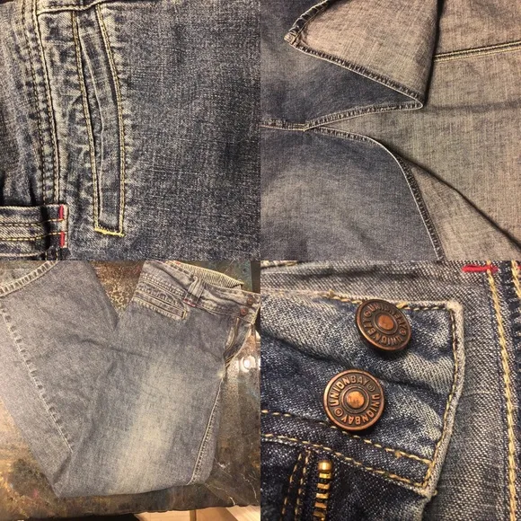 Union Bay Vintage 80’s 90s Dark Wash Denim Grunge Maxi Skirt 11 Juniors