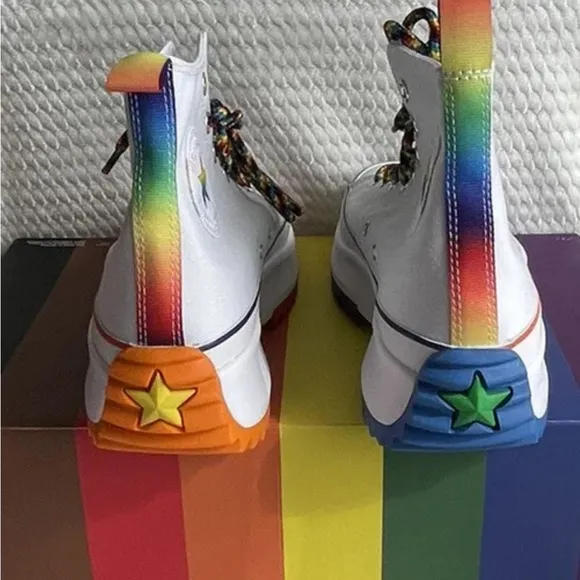 Unisex Shoes Size M3,W4.5Converse Pride Run Star Hike Hi Top White Multi 170824C