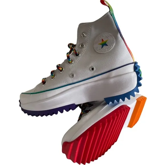 Unisex Shoes Size M3,W4.5Converse Pride Run Star Hike Hi Top White Multi 170824C