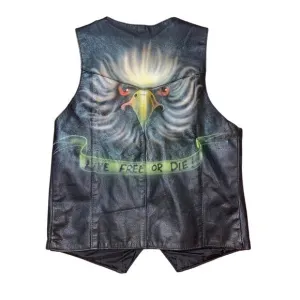 USA Leather Biker Vest Eagle