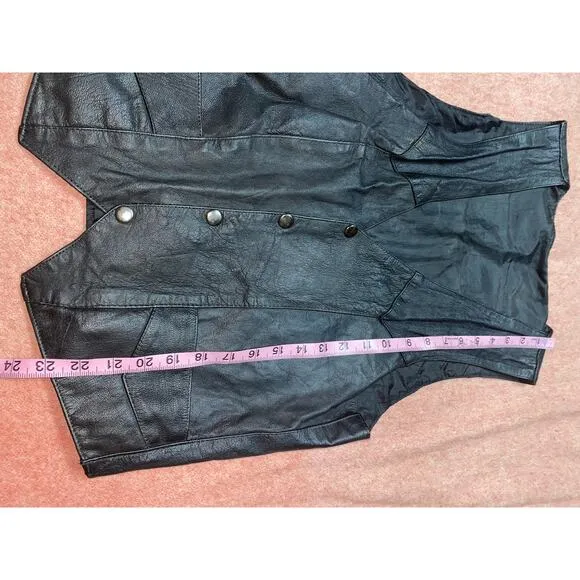 USA Leather Biker Vest Eagle