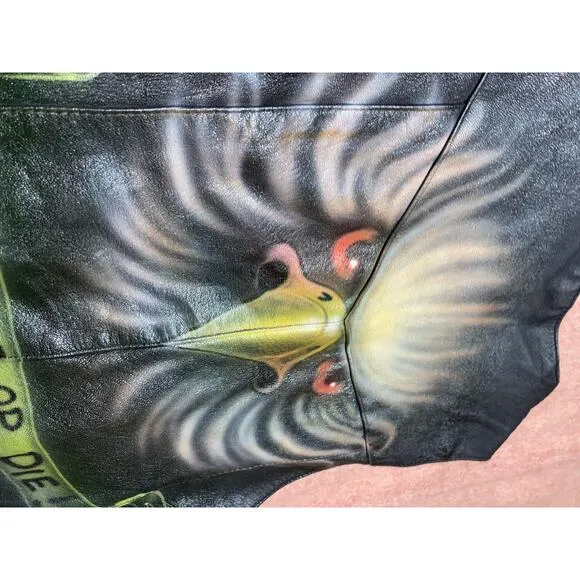 USA Leather Biker Vest Eagle