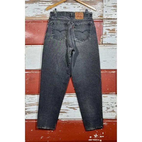 USA Vintage Levi's 560 Jeans Black Wash Distressed Denim Womens Size 31x31.5