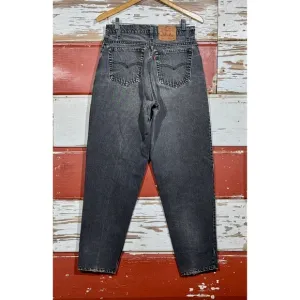 USA Vintage Levi's 560 Jeans Black Wash Distressed Denim Womens Size 31x31.5