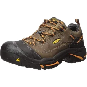 USED KEEN Men's Utility Braddock Low Soft Toe Industrial Shoes,Brown/Orange-Sz10