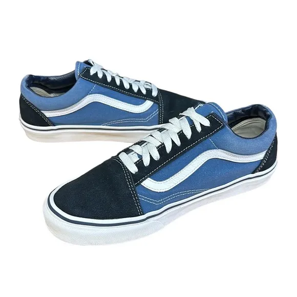 Vans Authentic Blue Low Top Canvas Skateboard Sneakers Shoes Men's 9 Wm 10.5