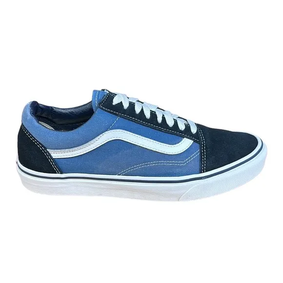 Vans Authentic Blue Low Top Canvas Skateboard Sneakers Shoes Men's 9 Wm 10.5