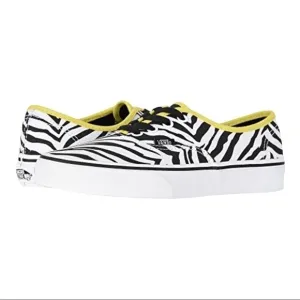 Vans Authentic Zebra Green Sheen True White Shoe Size 6.5 Women