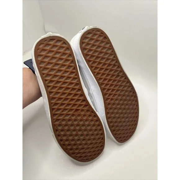 Vans Checkerboard Asher Slip On Trainers Sneaker White Womens 7.5