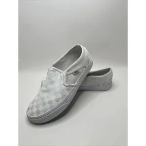 Vans Checkerboard Asher Slip On Trainers Sneaker White Womens 7.5